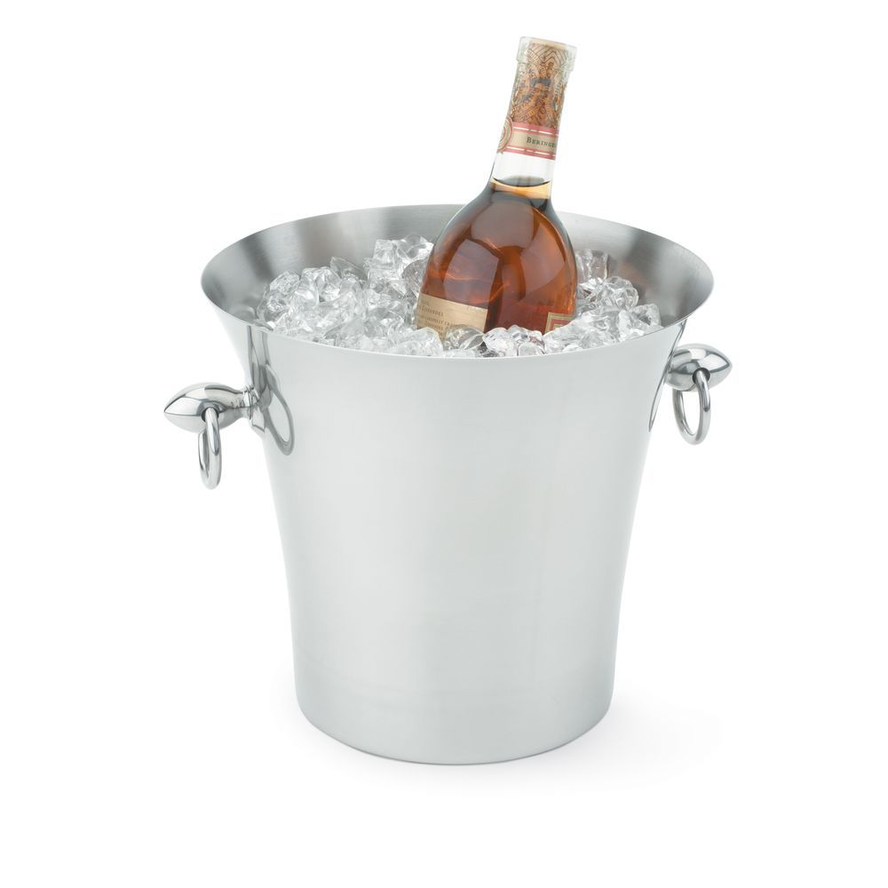 stainless steel ice-cube bucket with handles
