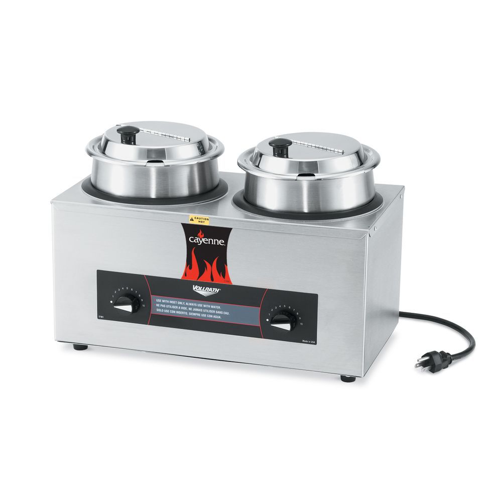 Vollrath 72045 Cayenne 4 qt. Double Well Rethermalizer Soup Warmer