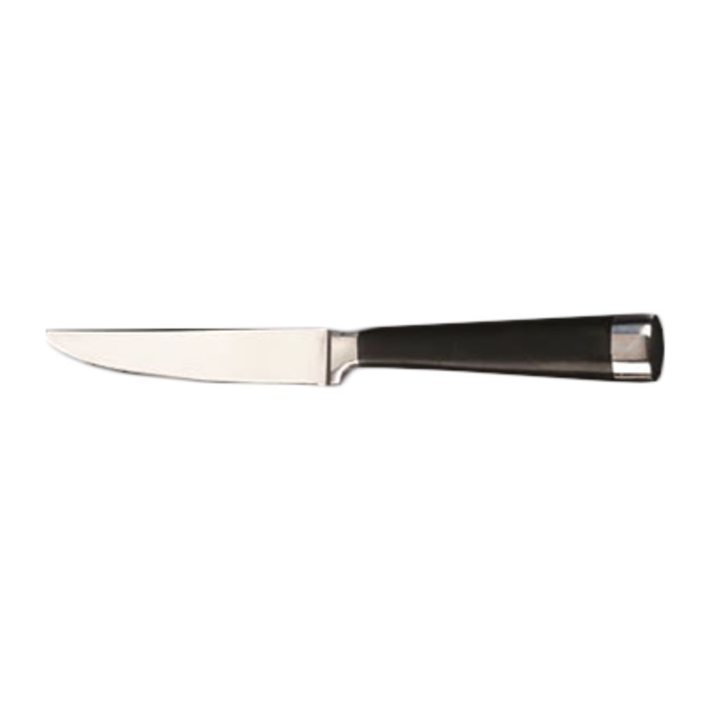 World Tableware Steak Knife, 8-5/8", POM handle, non-serrated, stainless steel blade, black, Shanghai 12 per