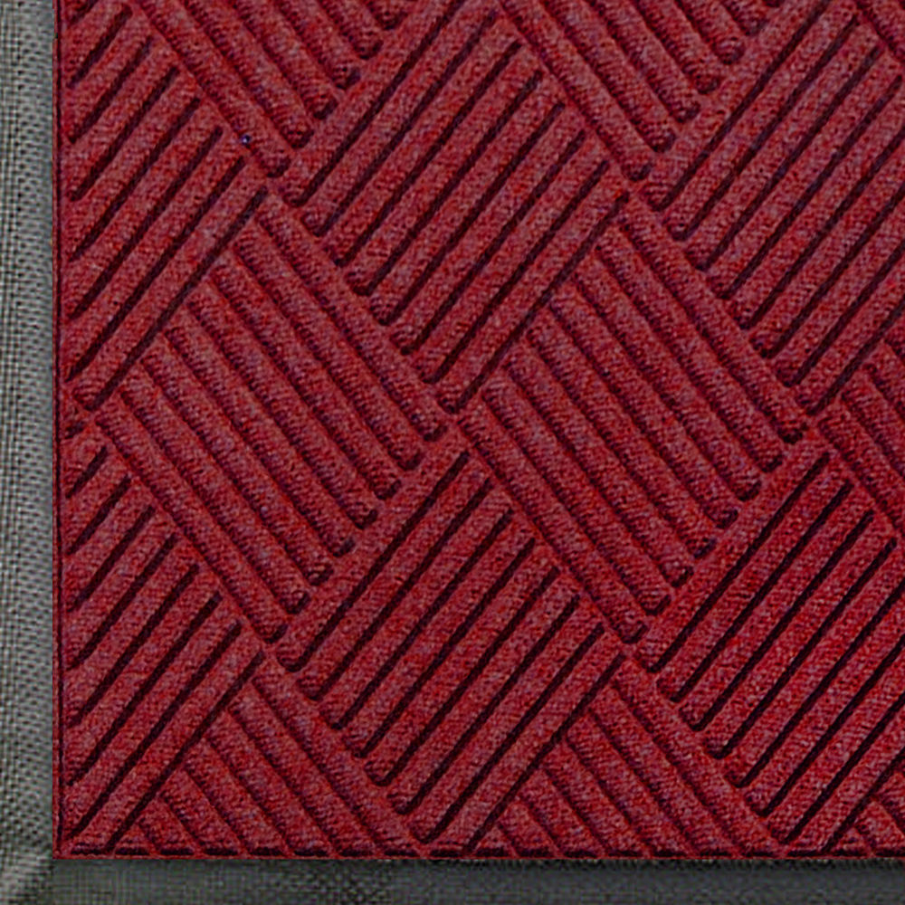 Indoor//Outdoor Stain Resistant Door Mat WaterHog Diamond Commercial-Grade Entrance Mat with Rubber Border Quick Drying Dark Brown, 3 x 6