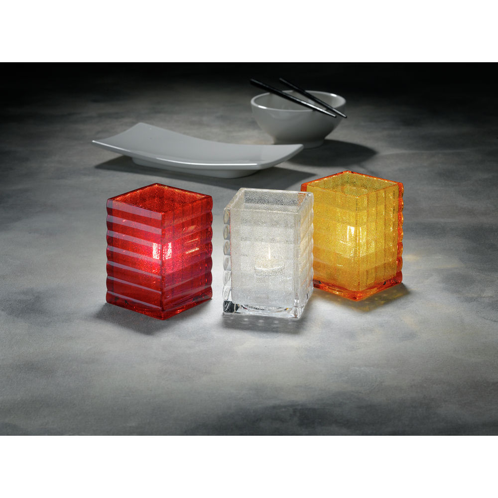 Hollowick RUBY JEWEL OPTIC BLOCK GLASS LAMP