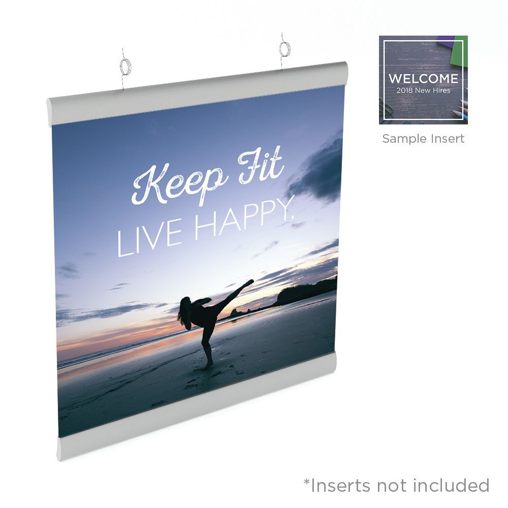 VGS silver poster holder sign display with magnetic lift-up cover for easy  insert changes