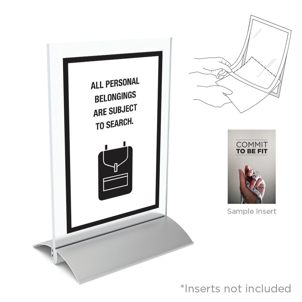 VGS silver singlesided countertop display sign holder with