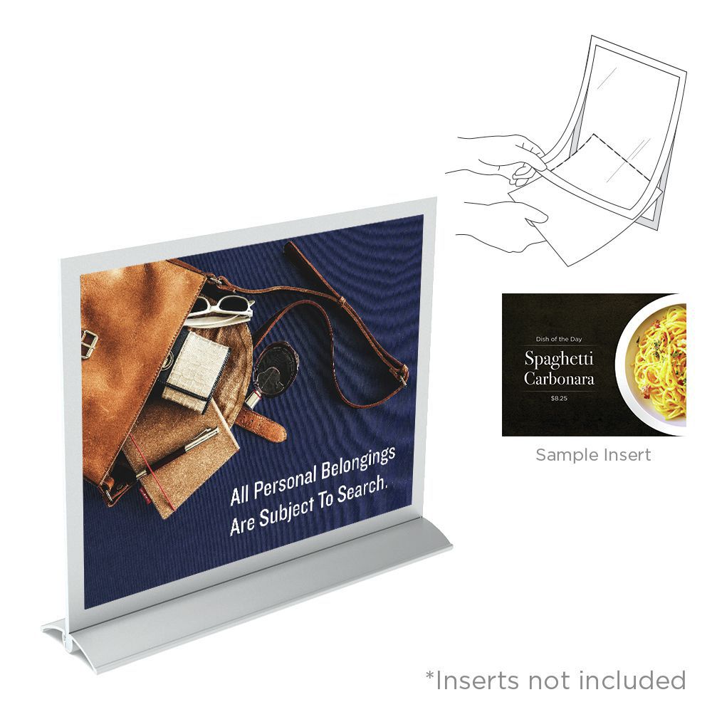 VGS silver singlesided countertop display sign holder with