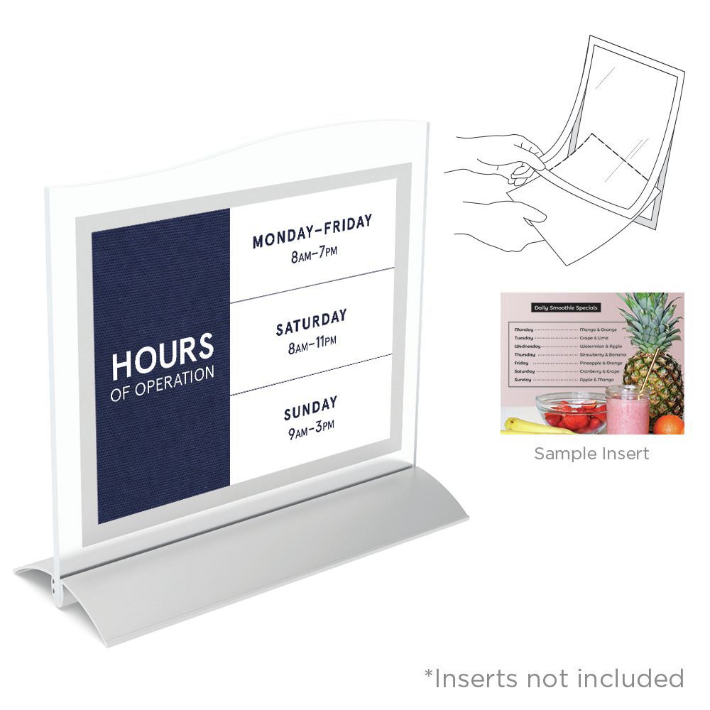 VGS silver singlesided countertop display sign holder with