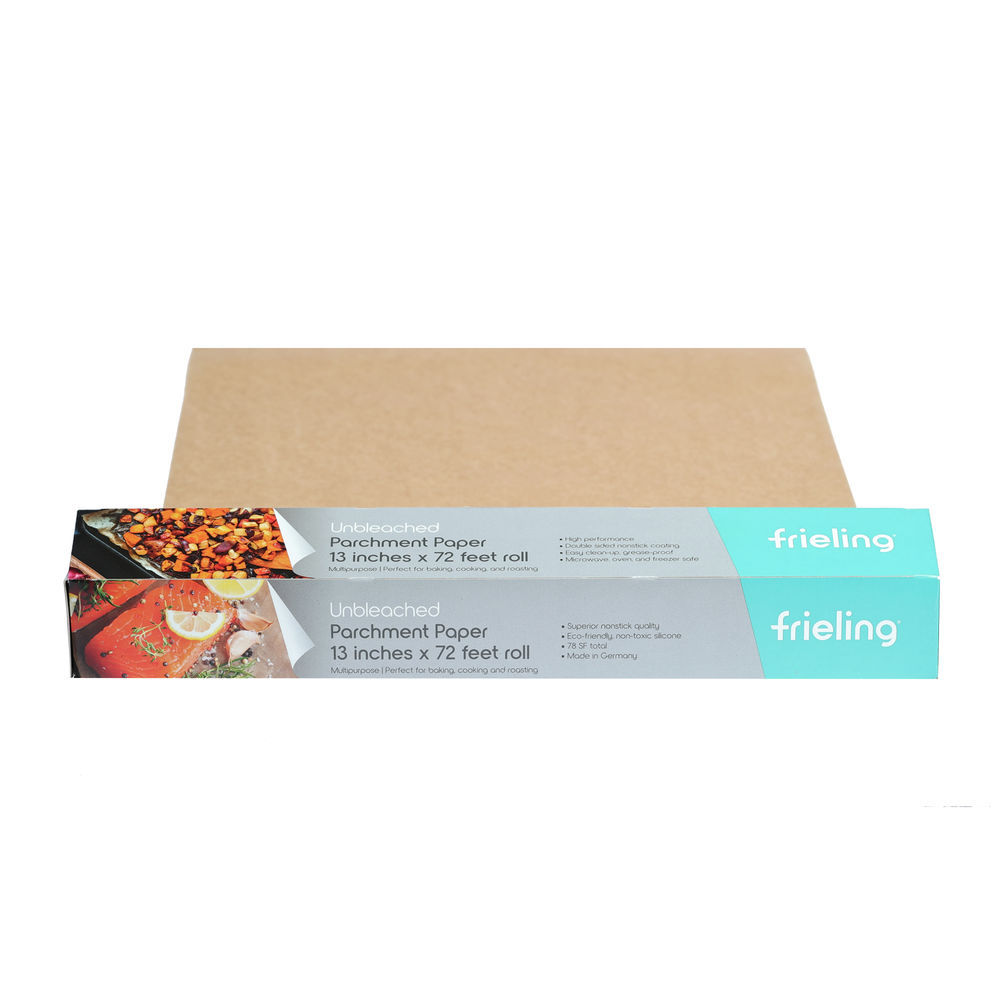 Frieling Parchment paper/pan liners, unbleached double-sided silicone  coated, pre-cut reusable sheets on a roll - 4 boxes per case
