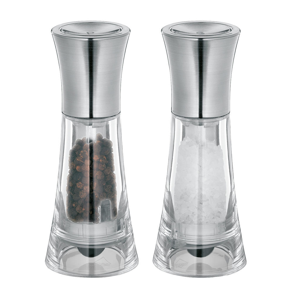 Salt and Pepper Mill Grinder Set  Acrylic with Stainless Steel