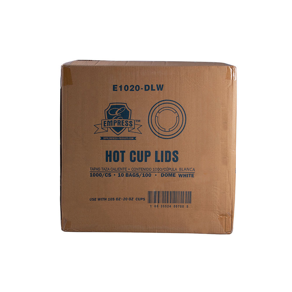 8 oz. Paper Hot Cup, Empress White / Brown Print Coffee Cups 1,000/Case