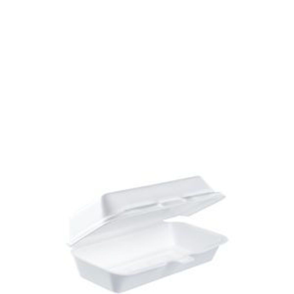 Dart 50HT1 5 x 5 x 3 White Foam Hinged Lid Container - 125/Pack