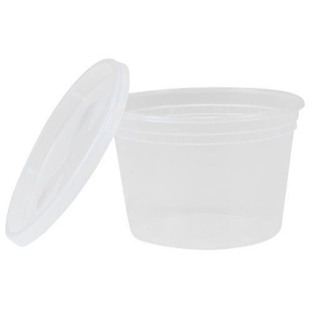 16 oz. Round Microwaveable Deli Container Combo Pack (Clear) 240