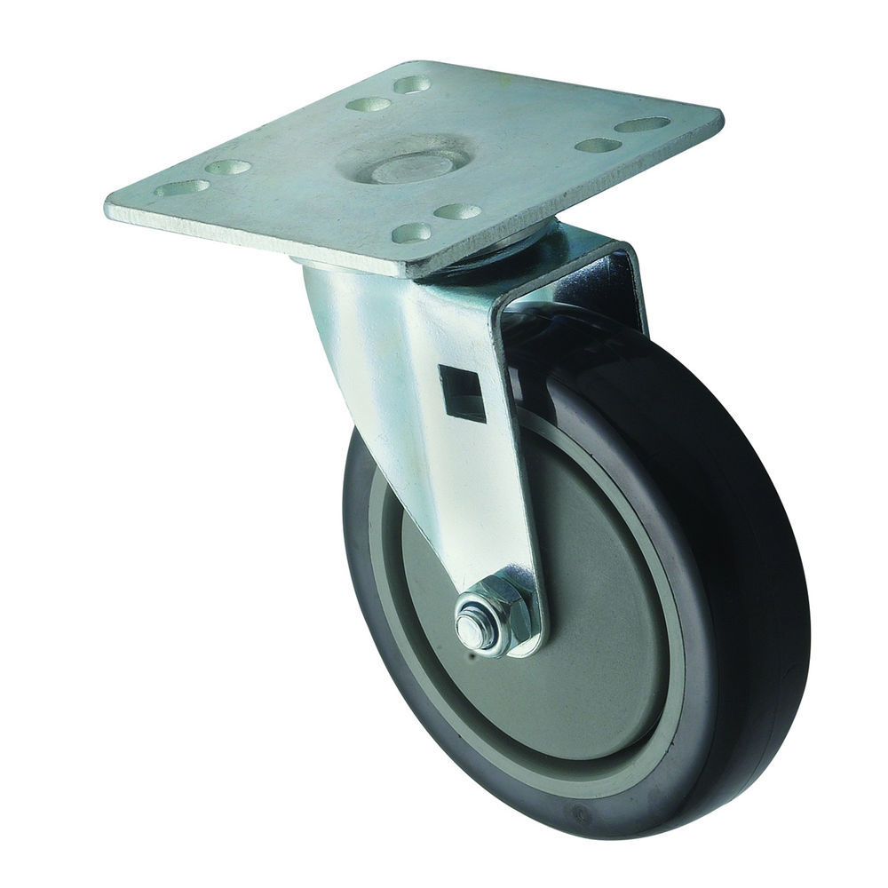 Winco Universal Caster Set, 5" dia. wheel (raise height of equipment 6") with 4" x 4" plate