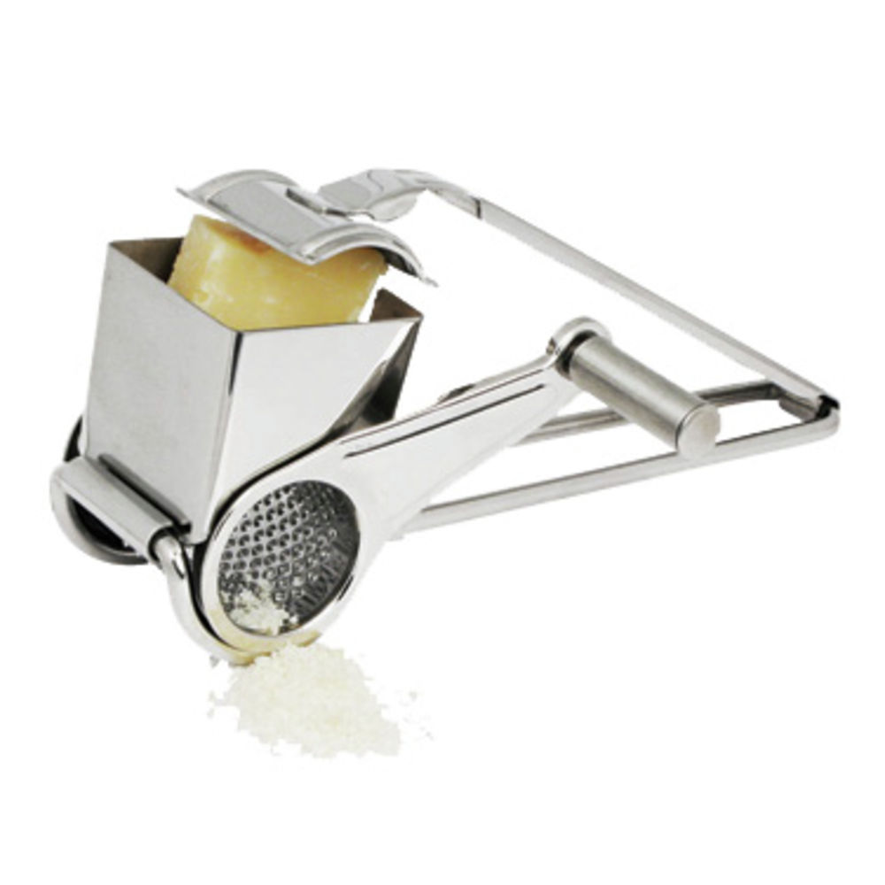 Winco Cheese Grater, 8-1/4 x 4-3/4 x 3-3/8H- rotary with one drum for fine  cheese grating