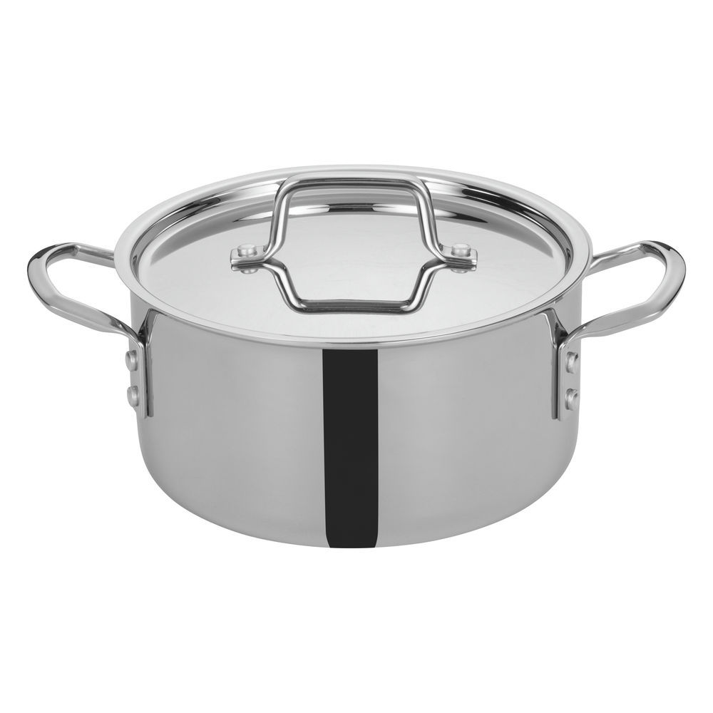 Winco TriGen InductionReady Stock Pot, 41/2 qt. 81/2" dia. x 61/2"H round
