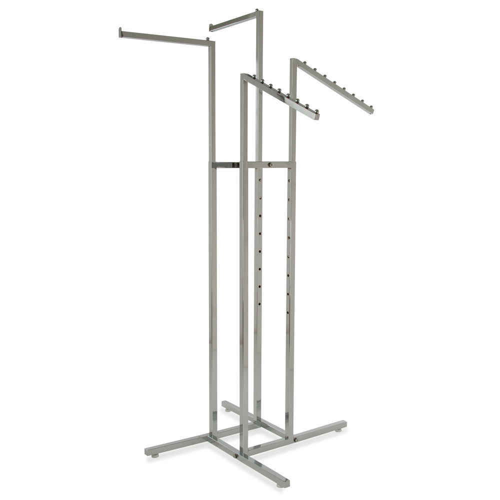 2 Way Clothing Rack With Two Straight Blade ArmsChrome 