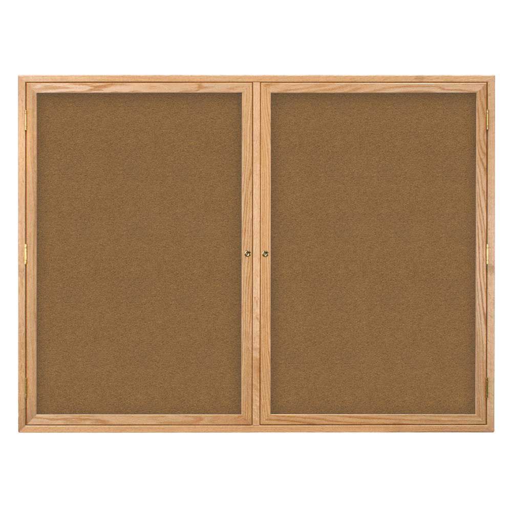 United Visual Products 96" x 48" Triple Wood Enclosed Corkboard