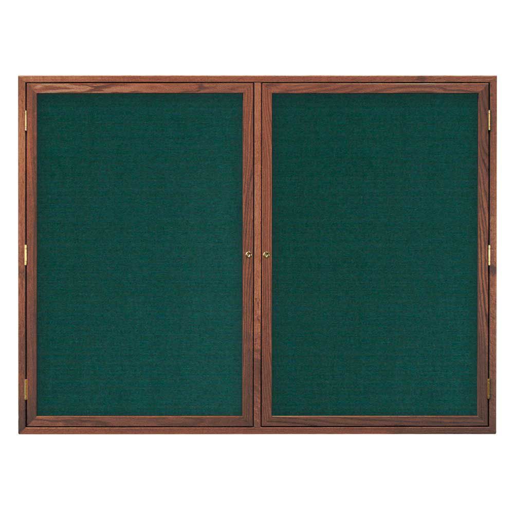 48 x 36 Wood Open Faced Corkboard With Cork Backing Board & Walnut Wood  Stain Frame