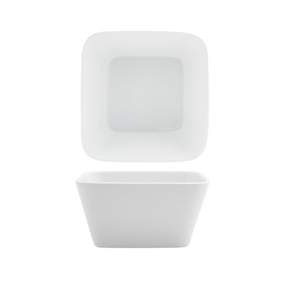 Front of the House DBO123WHP23 FOH, Square Mod Bowl, 2.5" Height, 5" Width, 5" Length, Bright White, 20 oz. (Pack of 12)