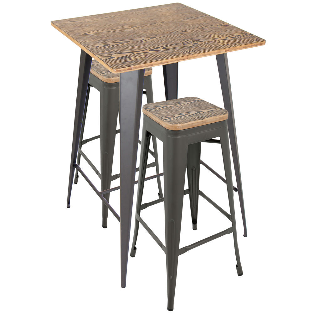 Rustic Wood and Metal 3-Piece Riser Set