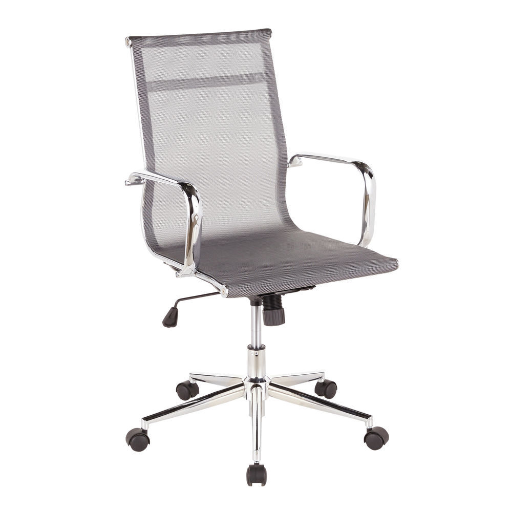 LumiSource Mirage Contemporary Office Chair in Chrome and Silver