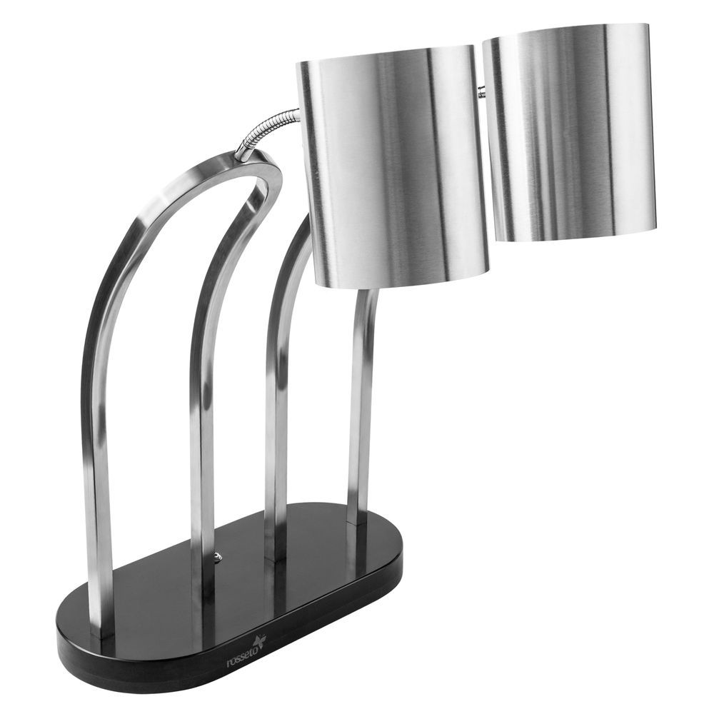 Rosseto Heat Lamp,double, bulb type, freestanding stainless steel
