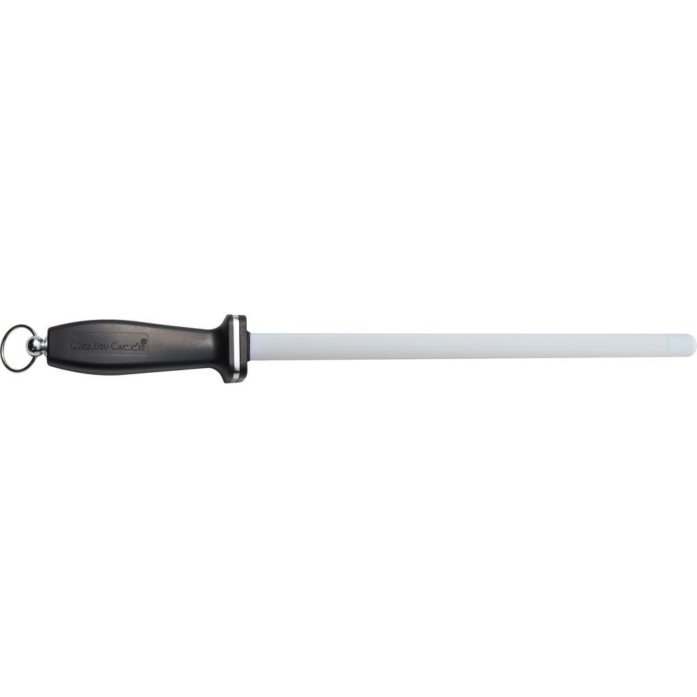 Master Grade ST-3800 L11 in. & 9 Mohs Impact Resistant Rod with 2 Stripes & Straight End Cap, White Ceramic - 0.6 Dia.