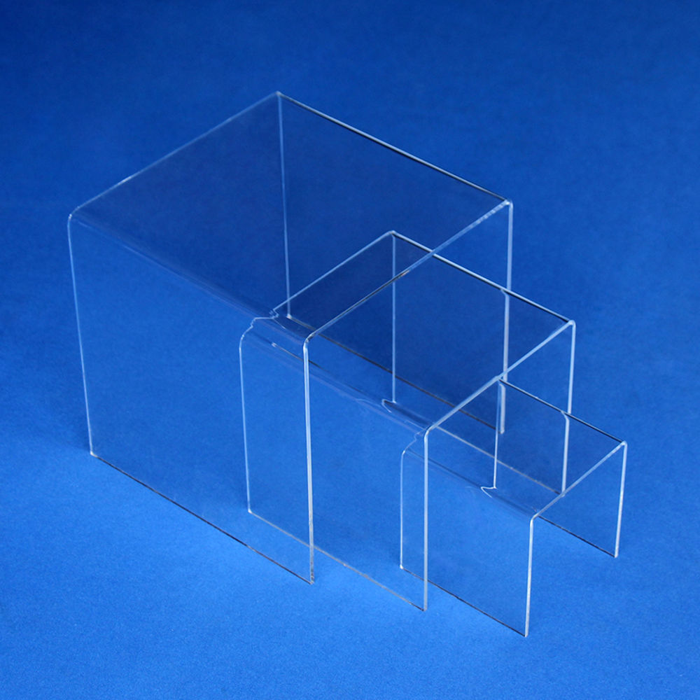 Econoco Set of 3, Three-Sided Acrylic Display Risers (3