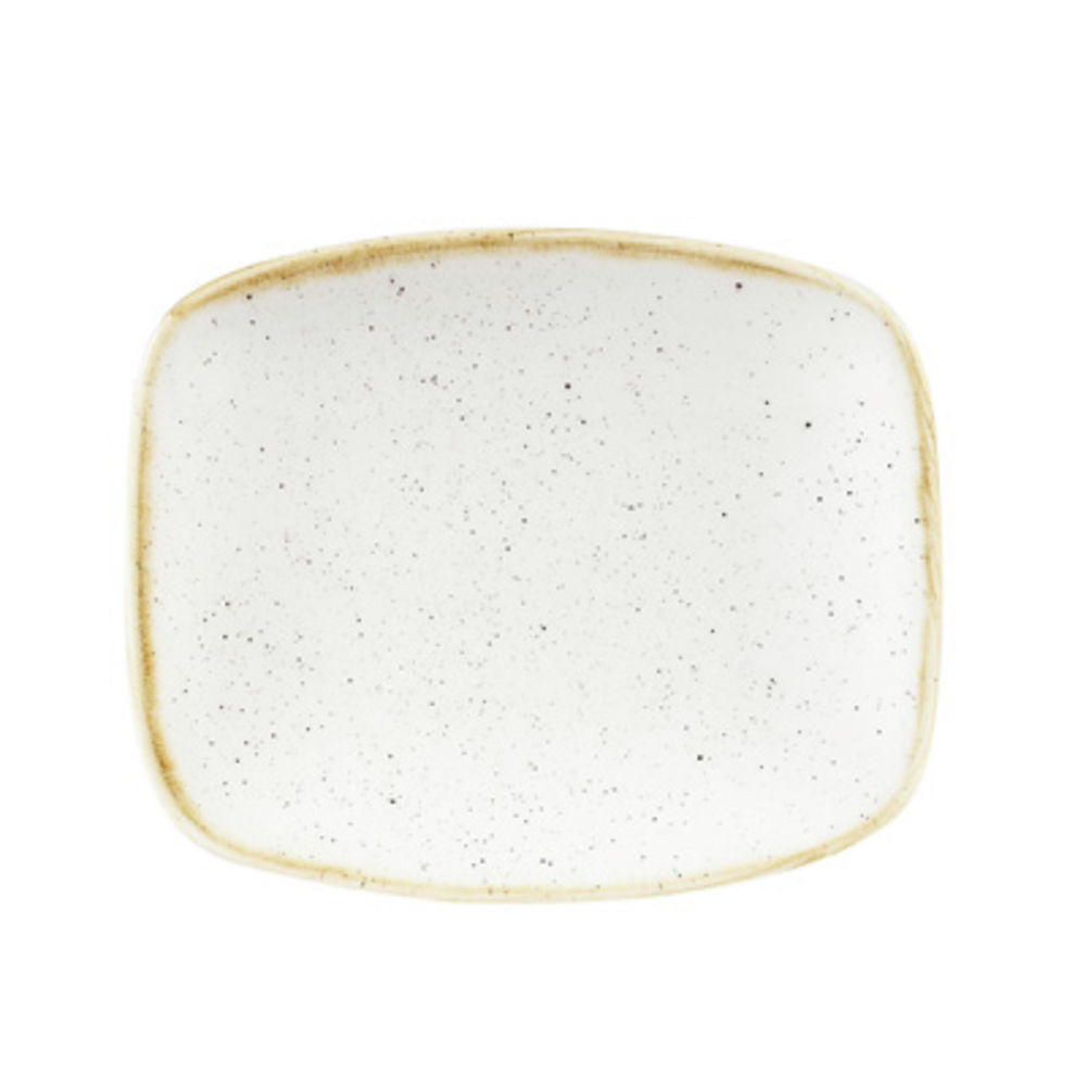Churchill STONECAST Chefs' Oblong Plate Barley White Platte Porzellan 35,5x19 cm 