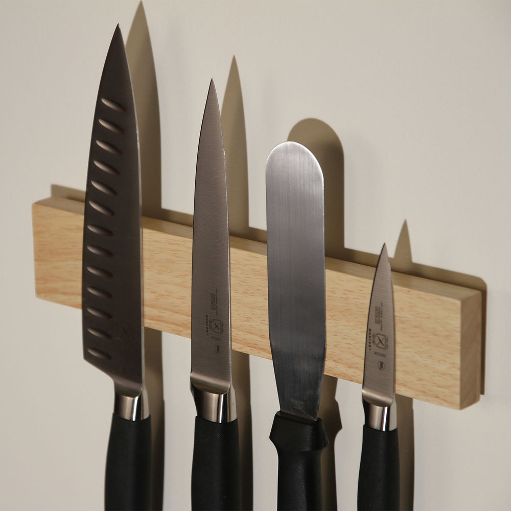 Mercer Culinary M30720 9 1/2 x 8 5/8 Rubberwood Magnetic Knife Rack