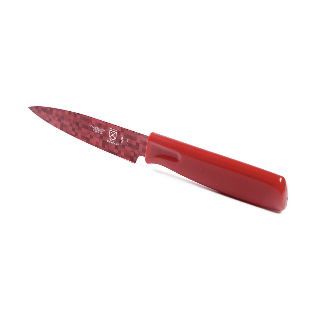 Mercer Culinary M33912B 4 Red Non-Stick Paring Knife with Sheath