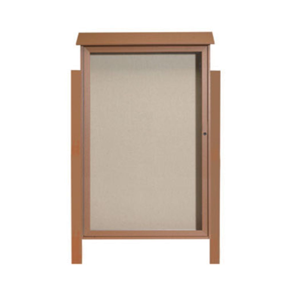 Aarco Products Weathered Wood Freestanding Letter Board 1 Door Message Center 38"W X 54"H