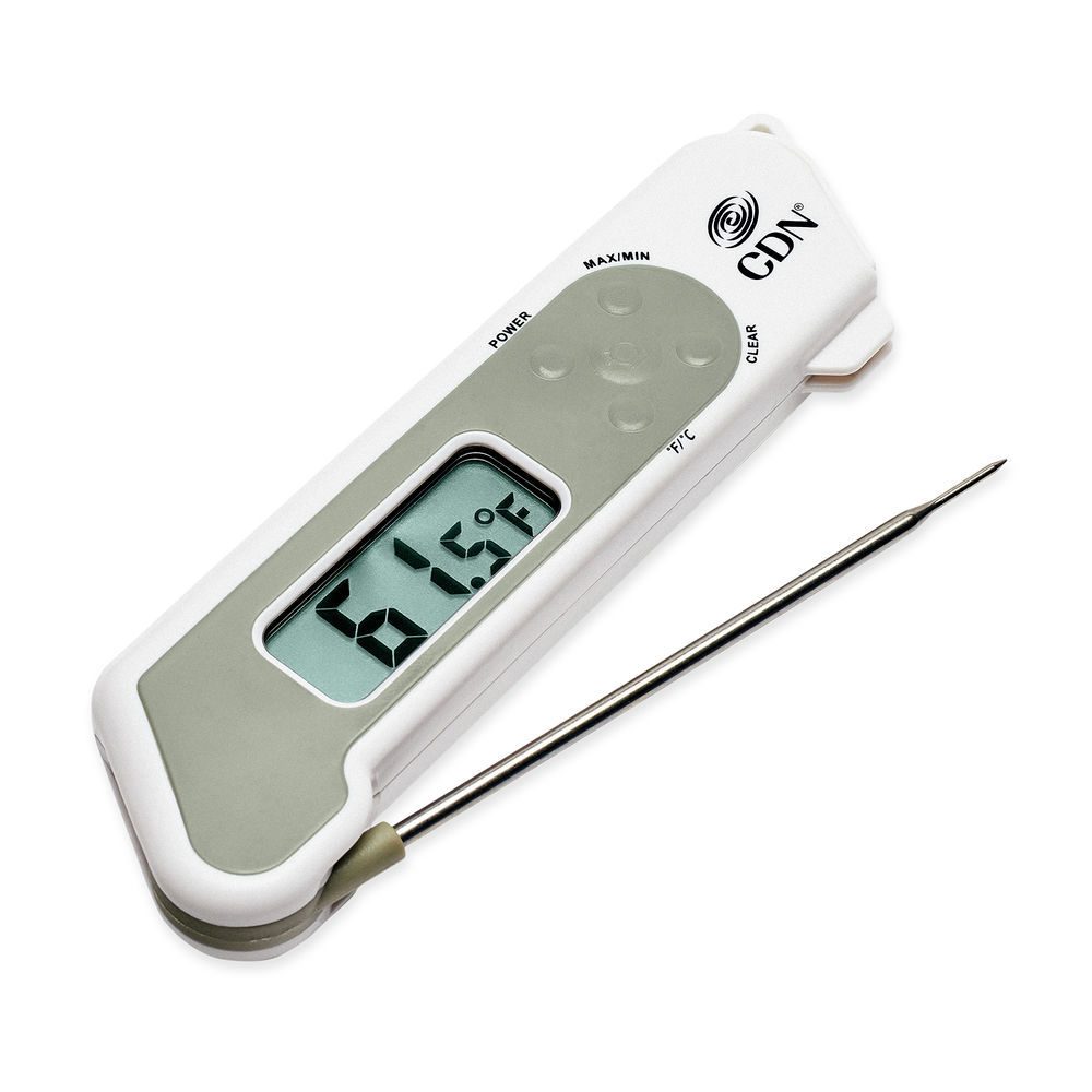 Yellow Digital Thermometer, Water- Proof, Blue Backlit Lcd Display,  Includes (1) Cr2032, Nsf