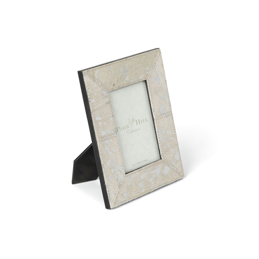 Park Hill Paint Spattered Hide Photo Frame, Small, Holds 4x6 Photo