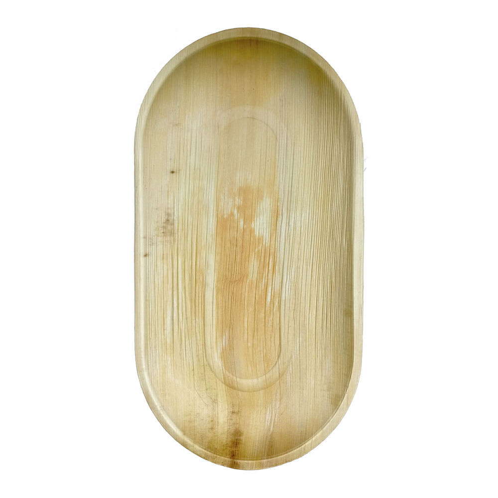 PacknWood 210APA5430 - palm leaf plates oval - Organic oval palm leaf plates- egg oval palm leaf plate - biodegradable oval palm leaf plates - L:21.7 X W:12.2 X H:1in 50 Pcs/Cs