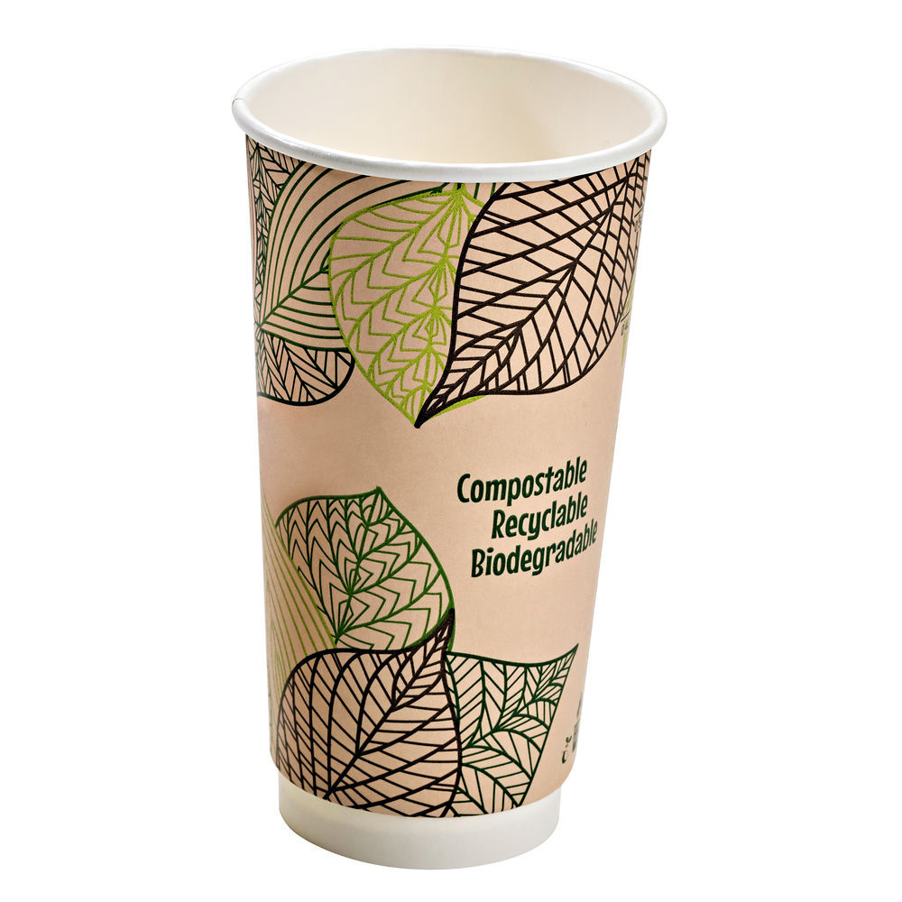 Packnwood Double Wall Kraft Compostable Paper Cups - 16 oz - Dia: 3.5 H :  5.4,500/cs