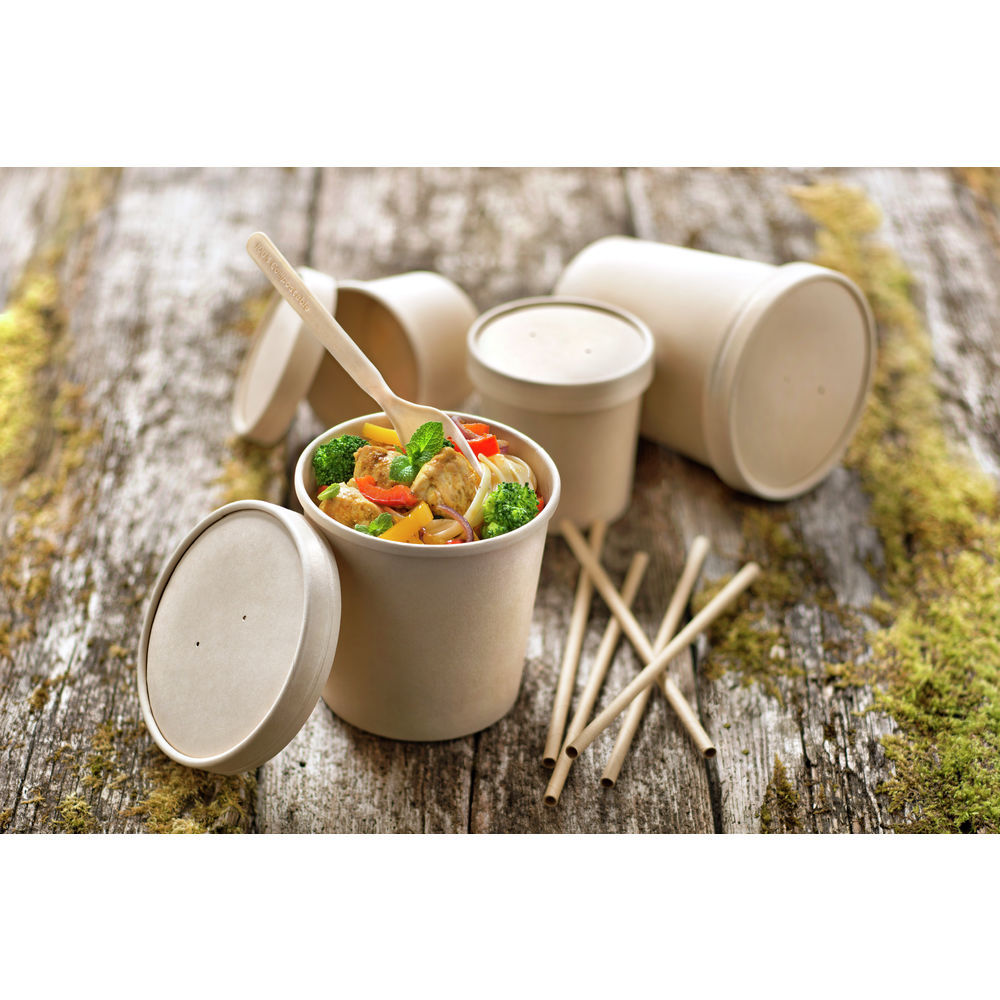 Packnwood 210SOUPCOK16 16 oz Brown Kraft Soup Cup with Lid - 3.8 Dia. x 4 in.