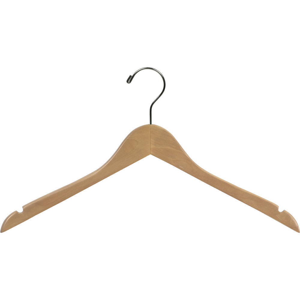International Hanger Natural Wood Top Hanger W/ Notches (17 X 7/16) Box  of 50