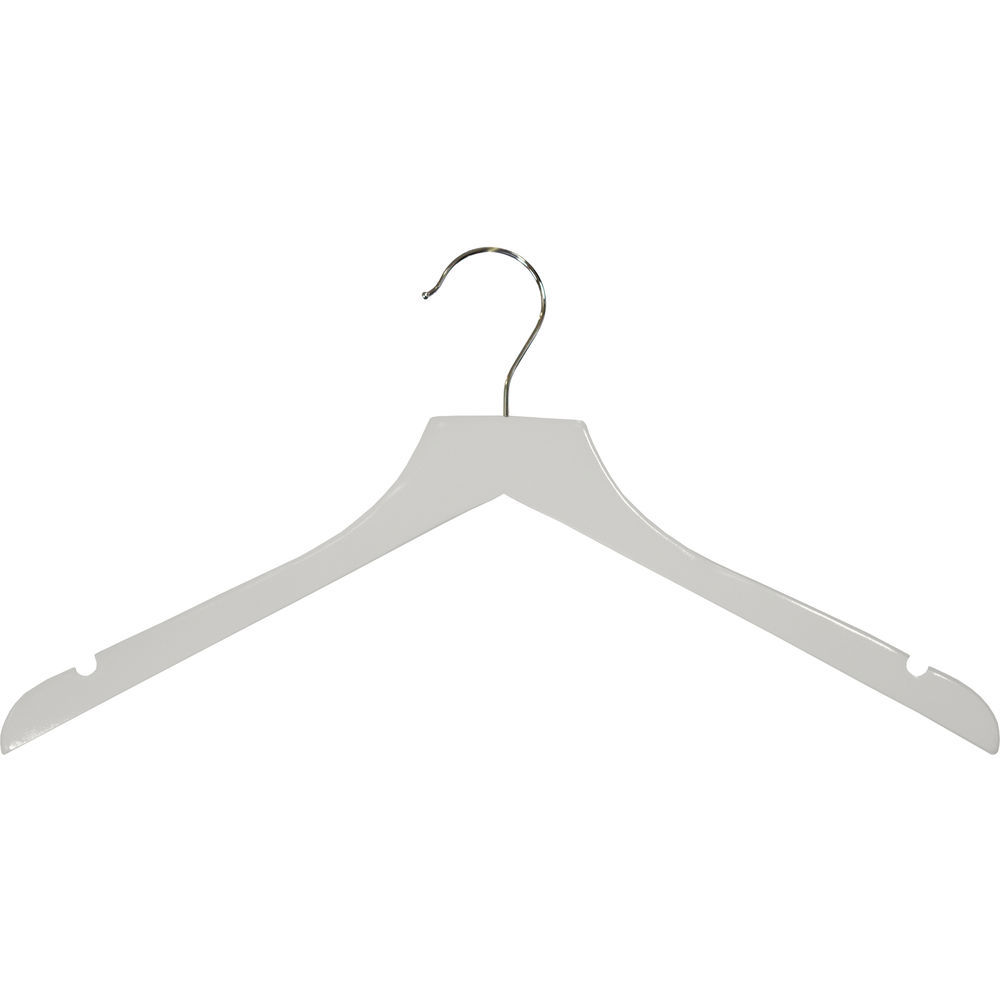 White Wooden Top Hangers – 17″ (100pcs)