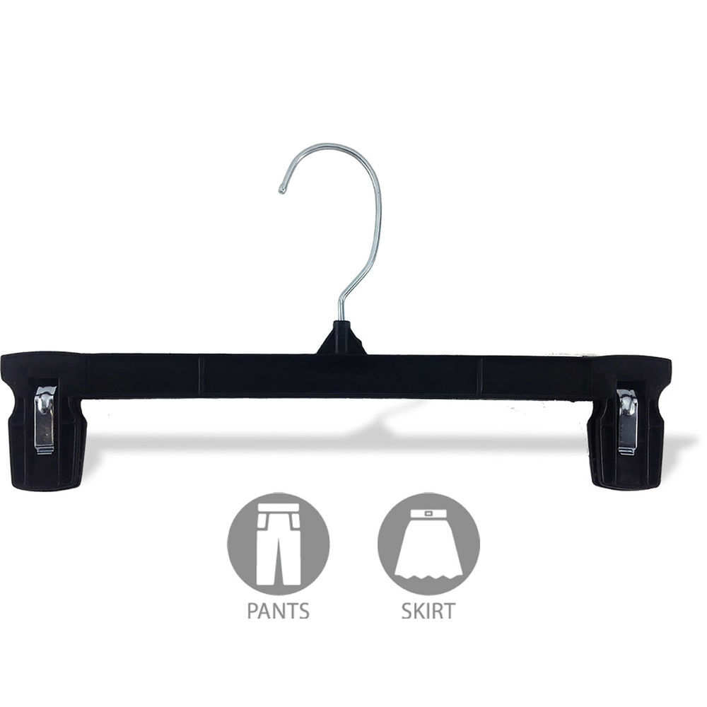 International Hanger Black Plastic Bra Hanger W/ Clips & Notches (11 x  3/8) Box of 200