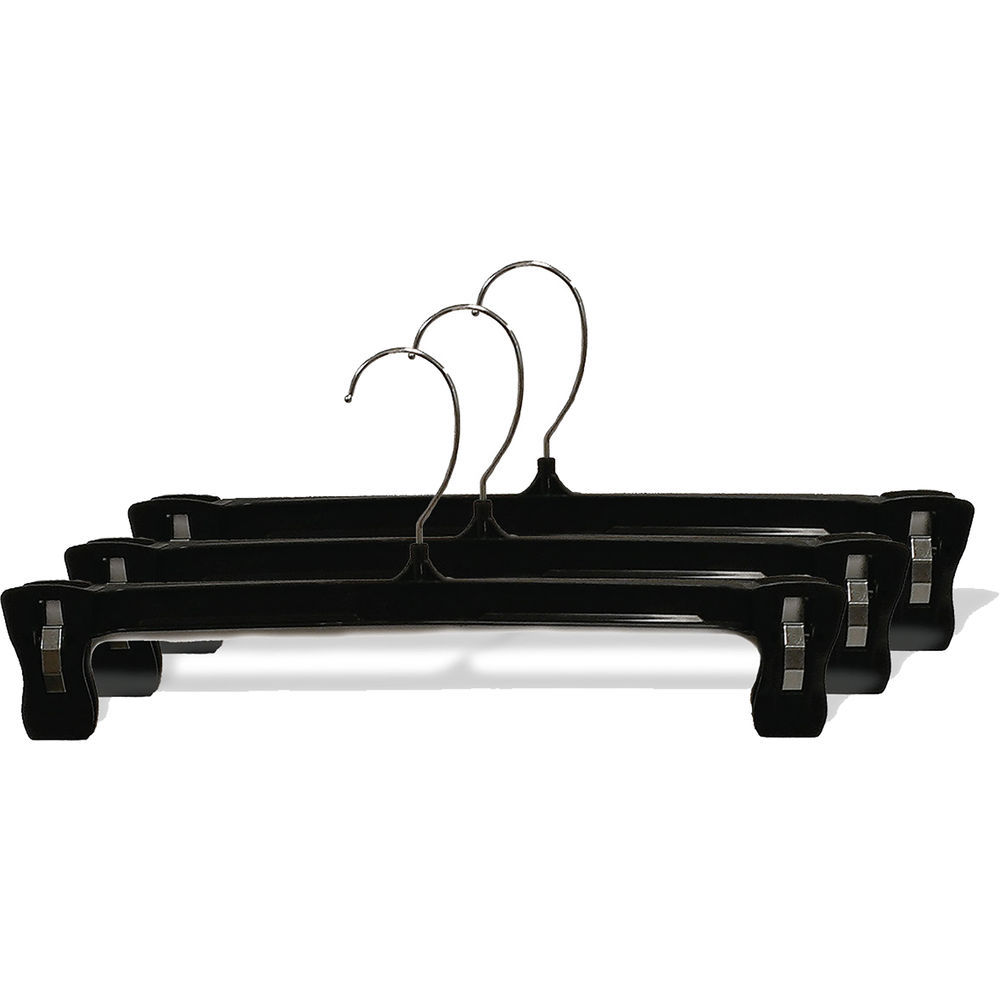 Set of 100 Black Plastic Bottom Hanger With Clips (14 X 1/4)