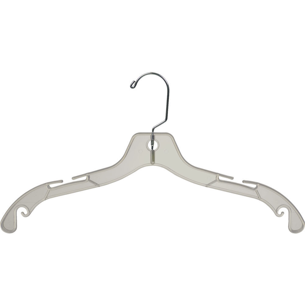 International Hanger Clear Plastic Top Hanger W/ Notches (17 X 7/16) Box  of 100