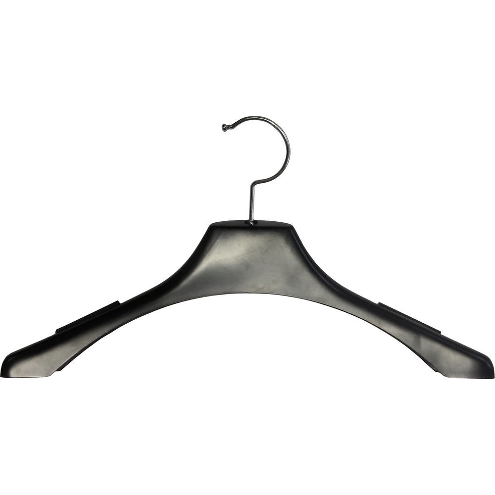 International Hanger Plastic Top/Coat Hanger, Clear Finish with Chrome Hardware, Box of 100