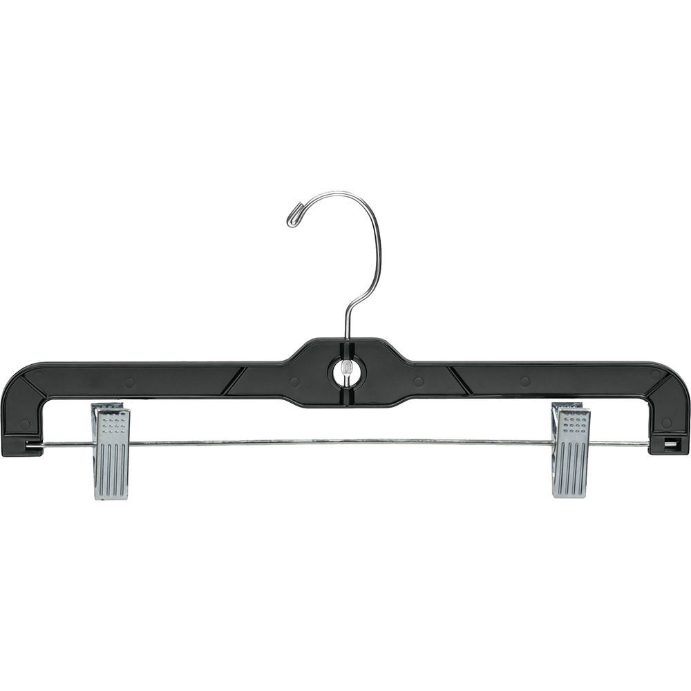 International Hanger Matte Black Plastic Bottom Hanger W/ Clips (14