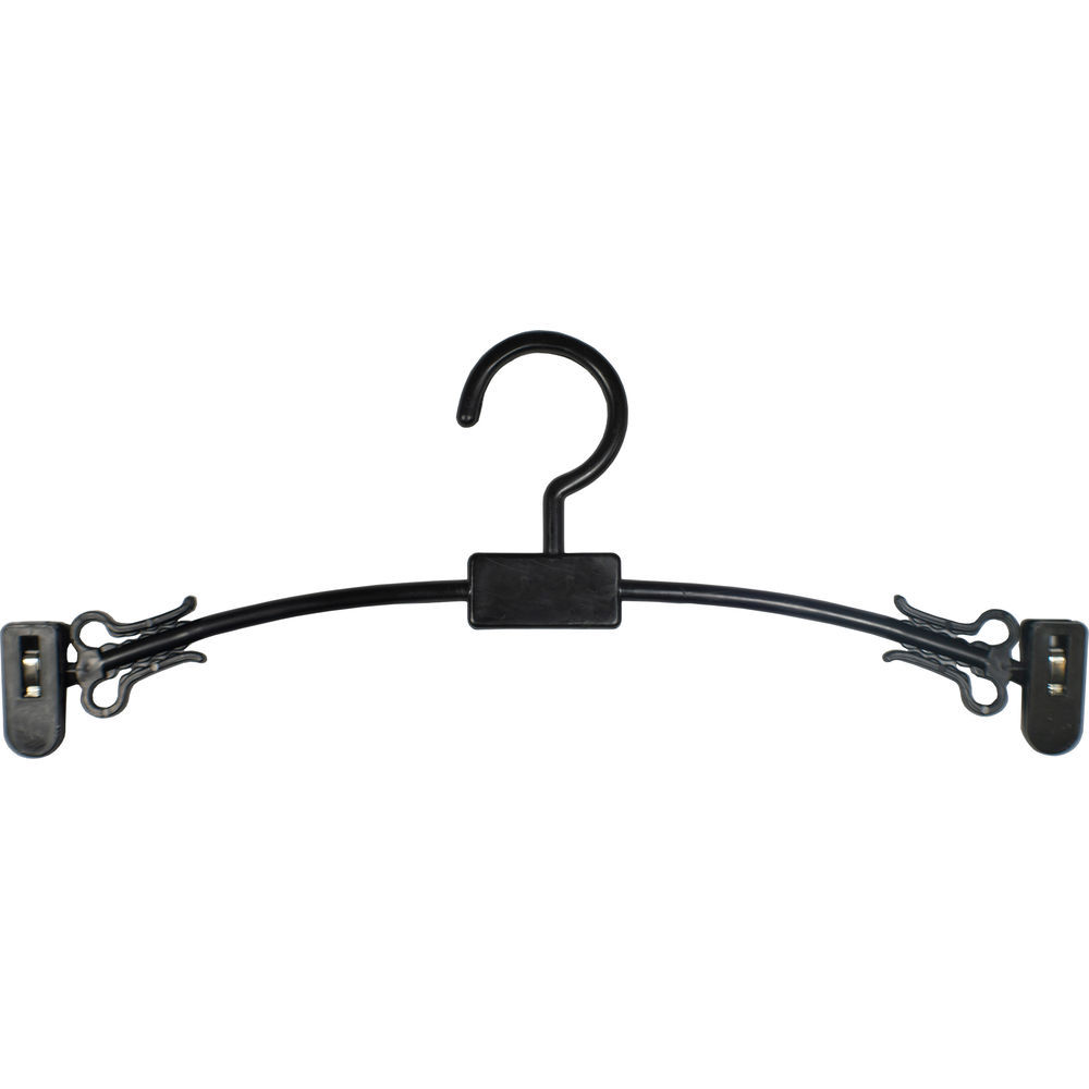 International Hanger Black Plastic Bra Hanger W/ Clips & Notches (11 x  3/8) Box of 200