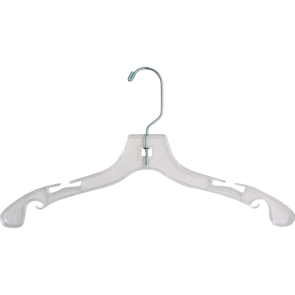 International Hanger Kids Clear Plastic Top Hanger W/ Notches (10 X 7/16)  Box of 100