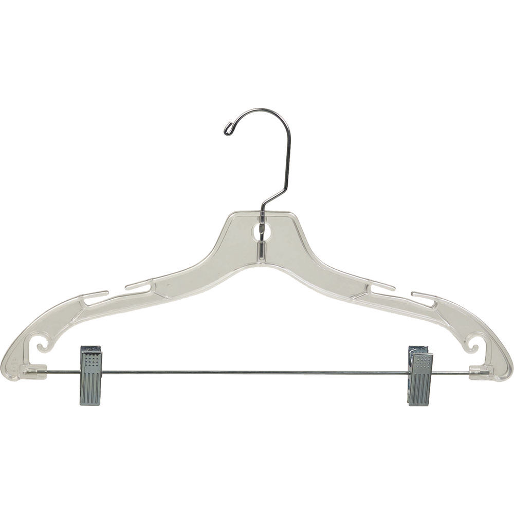 International Hanger Matte Black Plastic Bottom Hanger W/ Clips (14