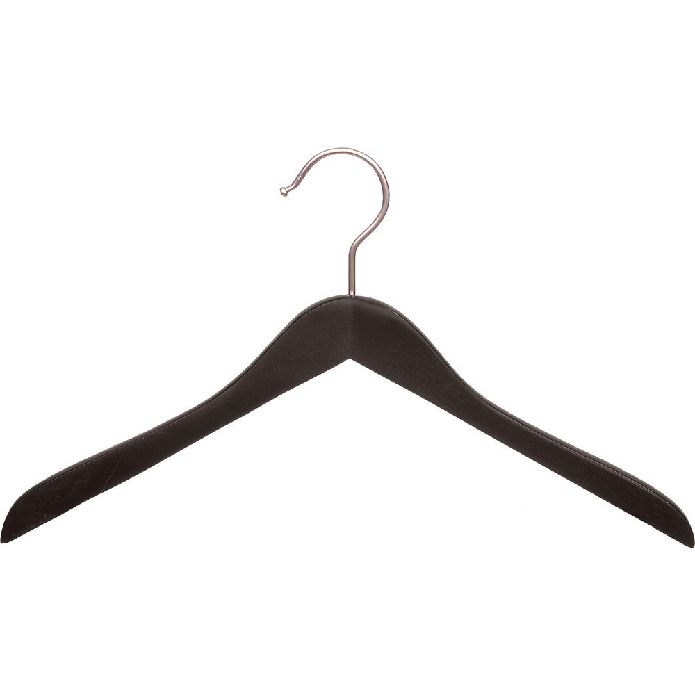 International Hanger Espresso Wood Top Hanger (17" X 5/8") Box of 50
