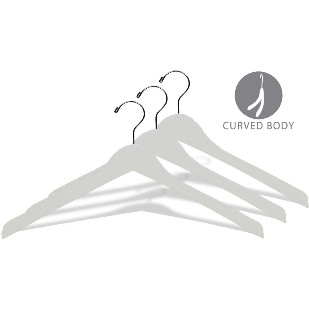 Hubert 17 inch White Heavy Duty Top Hangers