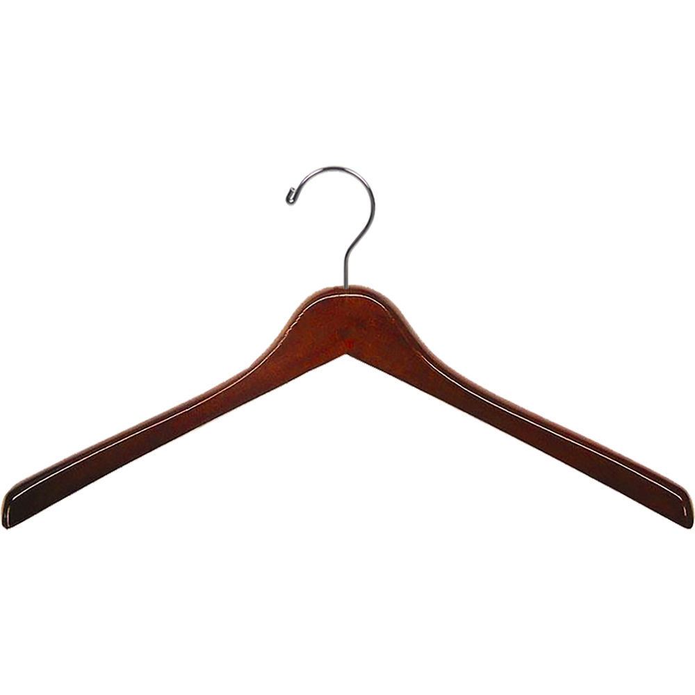 17 in. All Purpose Walnut Wood Hanger