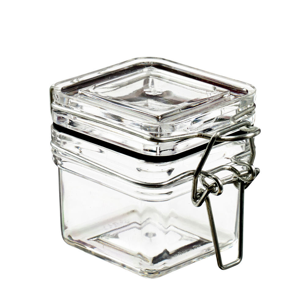 80ml Square Glass Jars With Lids (2.7 oz)