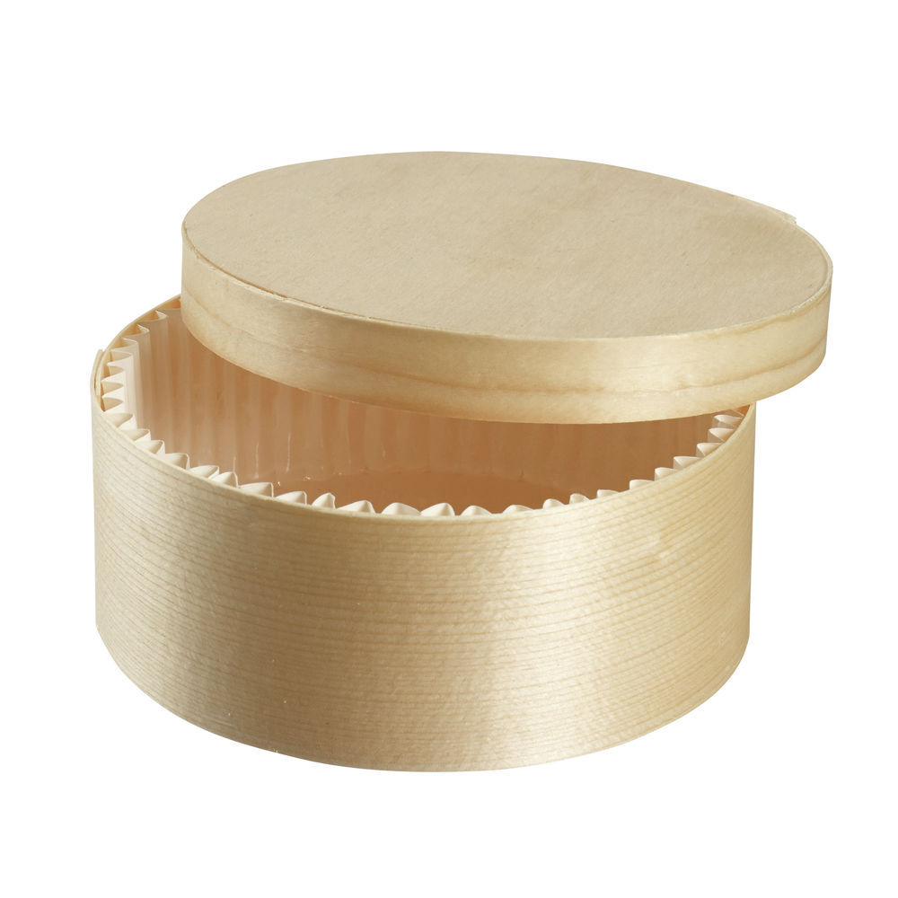Solia Wooden Baking Round Box with Lid and Baking Paper D5.2 H2 in (200 ...